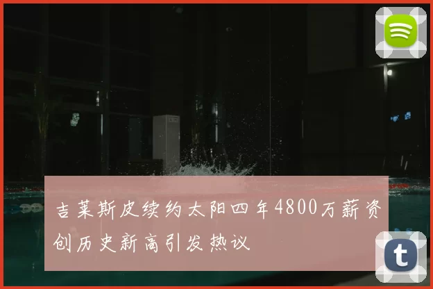 吉莱斯皮续约太阳四年4800万薪资创历史新高引发热议